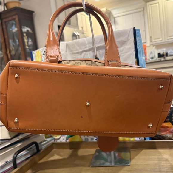 Gucci Beige and Brown Tote with Green and Red Stripes - Picture 4 of 5